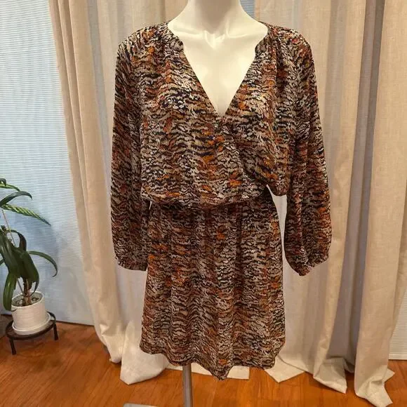 Joie Silk Faux Wrap Dress sz M - Picture 2 of 9